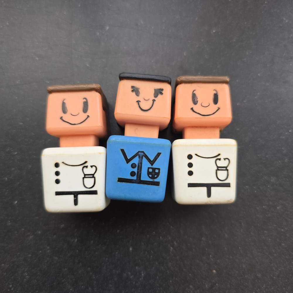 Playskool Blockhead figures little people Square Base 3pc Set Doctors Police